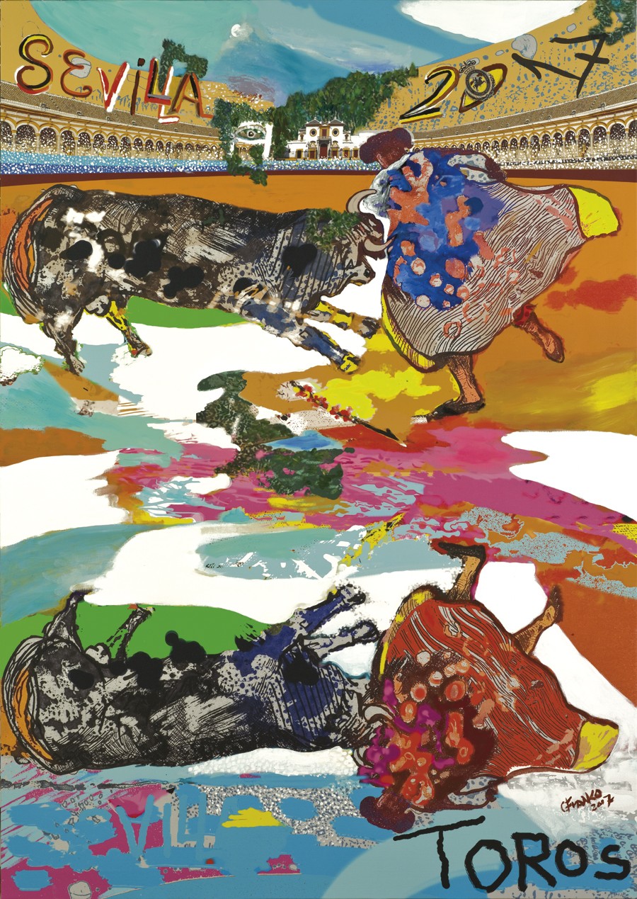 2017 bullfighting poster of sevilla Cartel de la Feria de Sevilla 2017