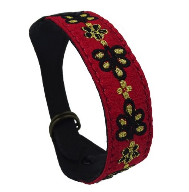 Pulseras Alamares Grana y Oro