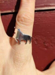 Bague burel ajustable en argent sterling Silvia Barca