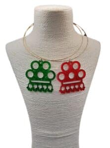 Collar Alamar de colores verde y rojo