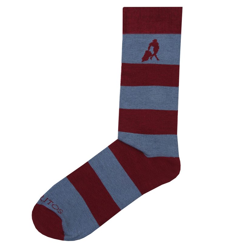 Blue and Burgundy Striped Socks